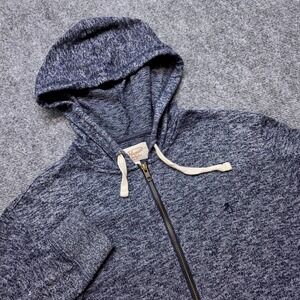 Original Penguin Men's Size M Full Zip Hoodie Blue Marled Heathered Knit Sweater